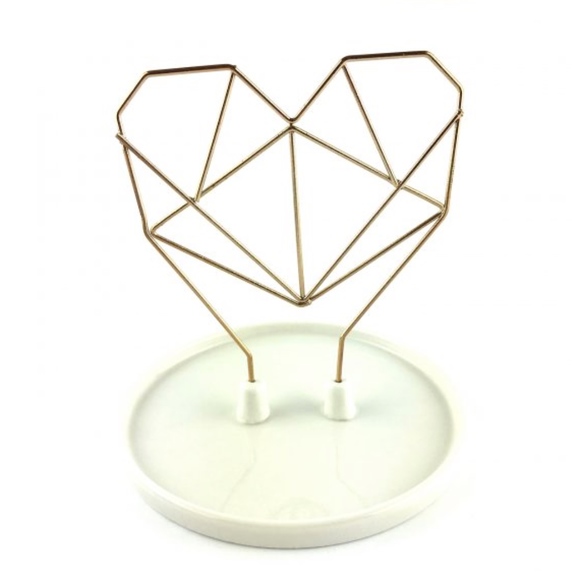 Imm Living Coxet Wire Heart Ceramic Jewelry Holder - Picture 2 of 3